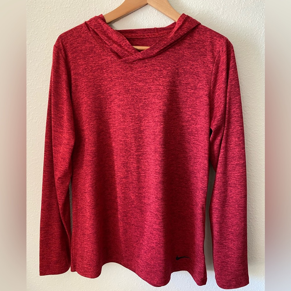 NIKE. Drift red hooded shirt. Size L